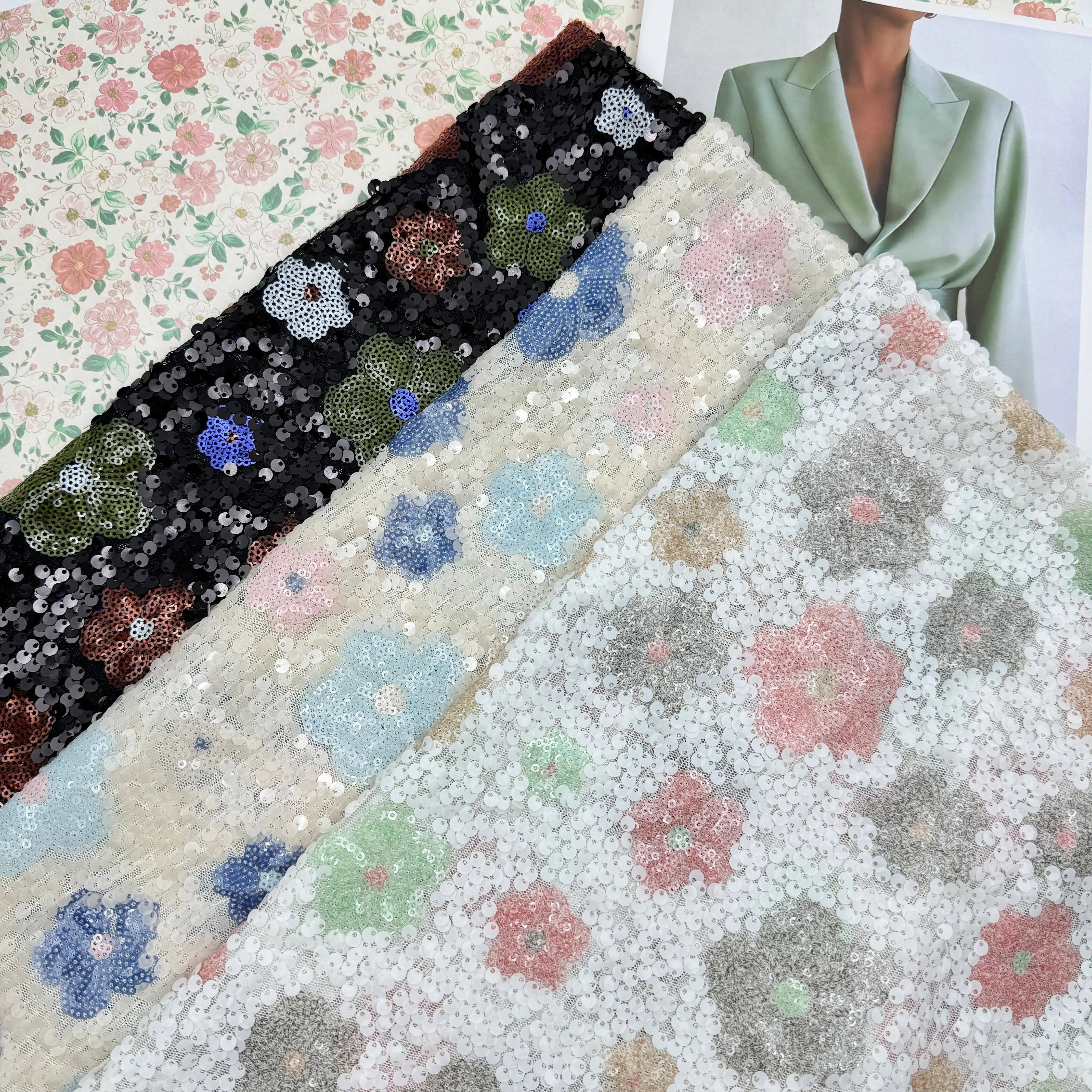 3-5mm Sequin Floral Mixed Size