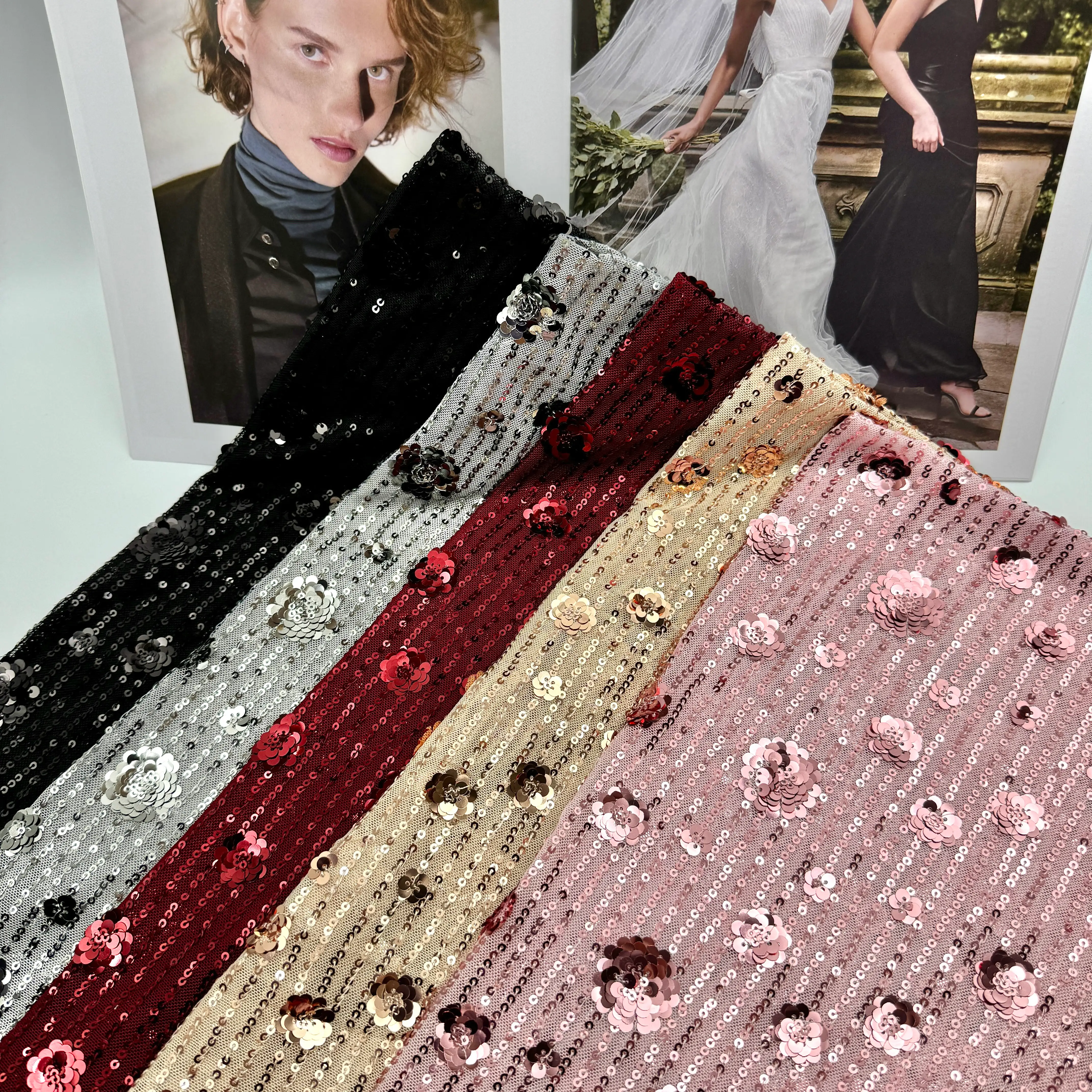 Sequin 3D Camellia A18