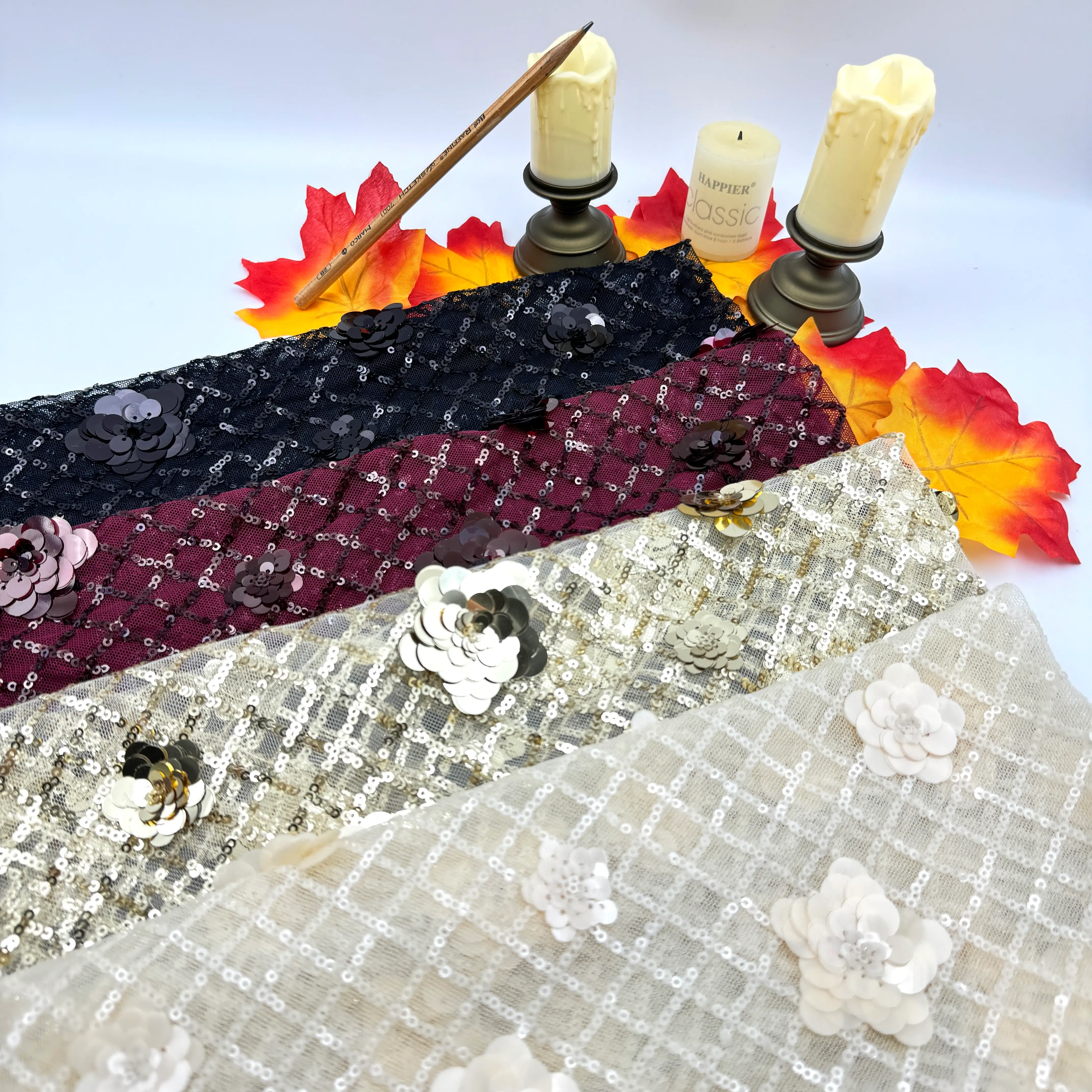 3D Flower Sequin Embroidery