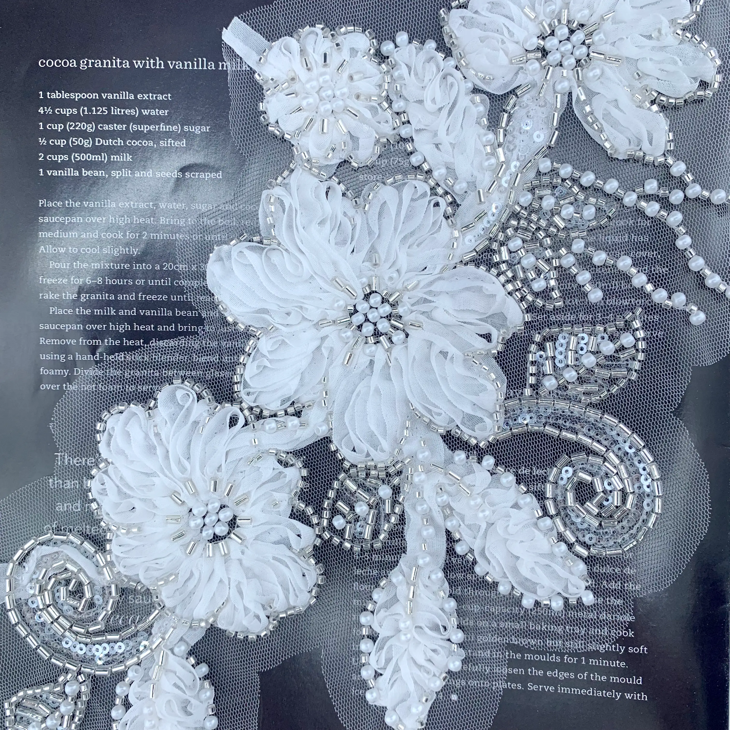 3D Bead Scroll Flower Detail