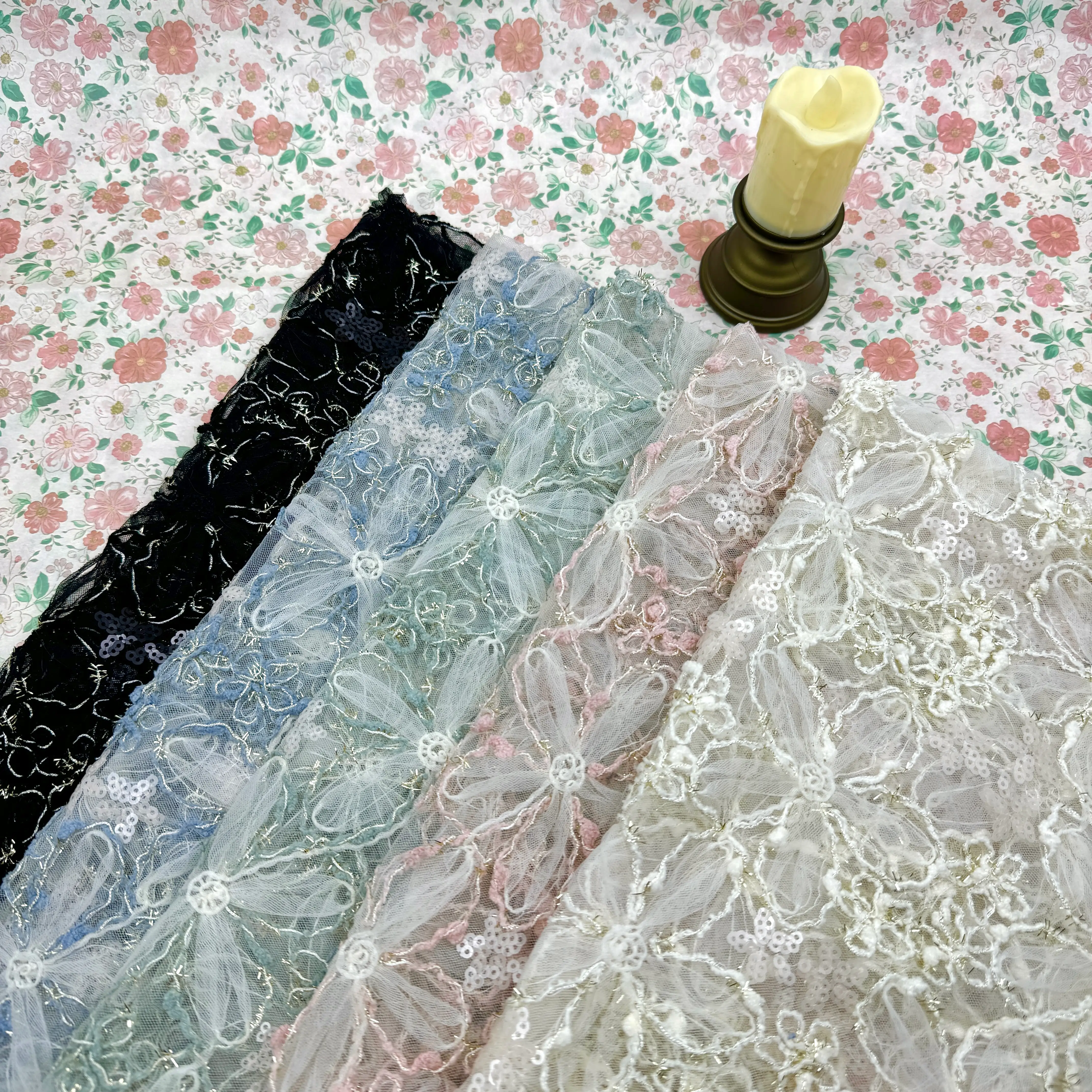 3mm Cord Tape Sequin Embroidery