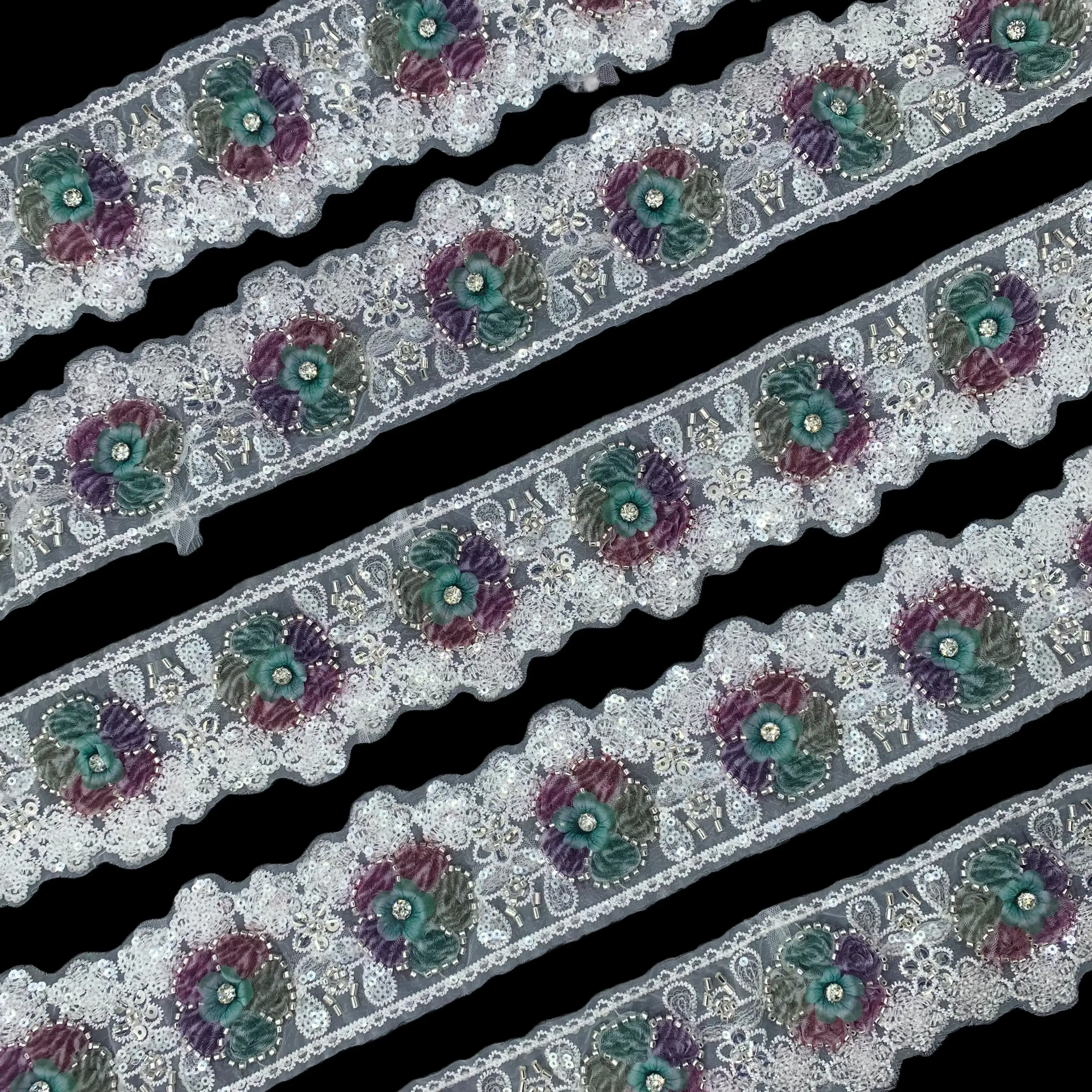 White Colorful Scallop Trim