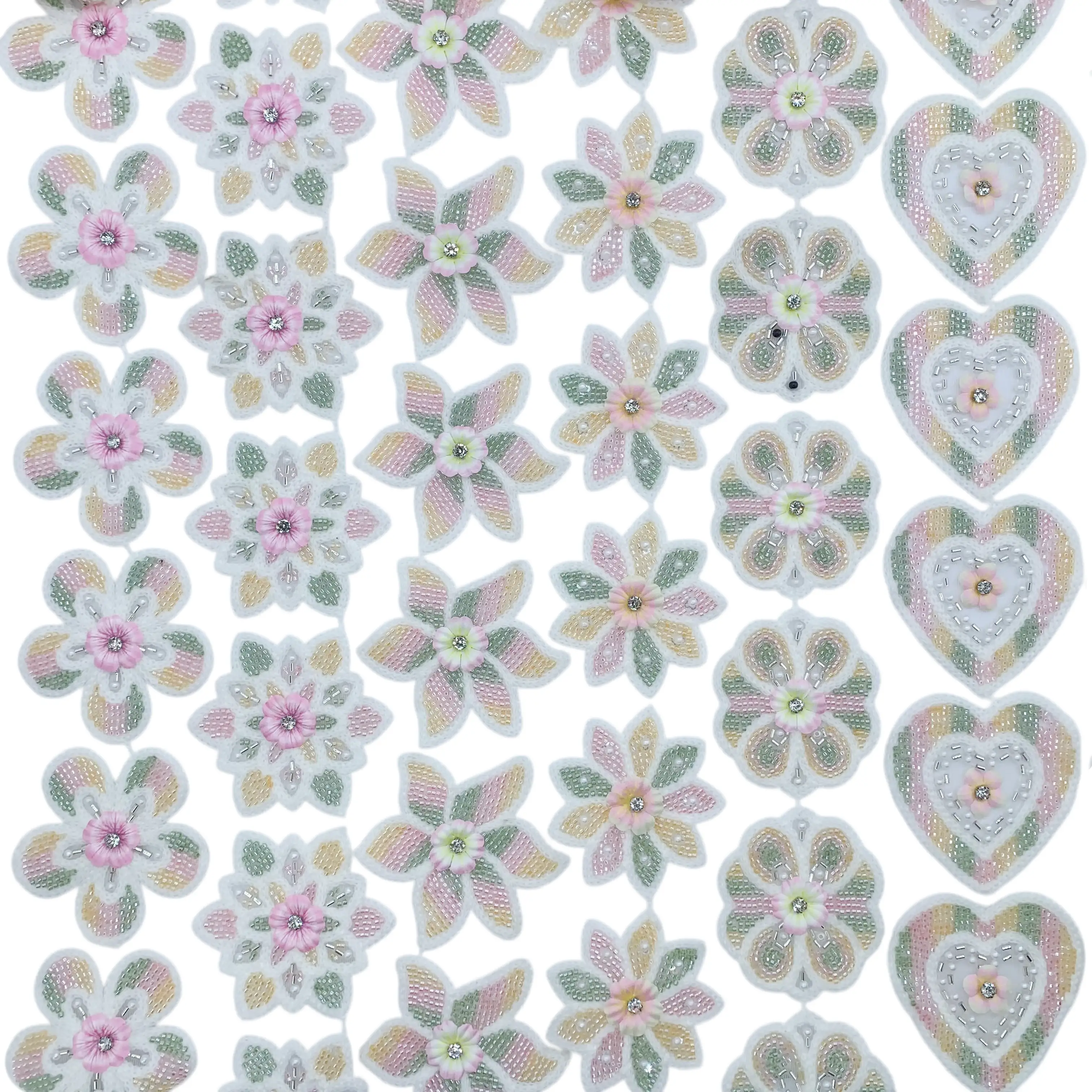 Mixed Towel Sequin Floral Heart Scattered Display