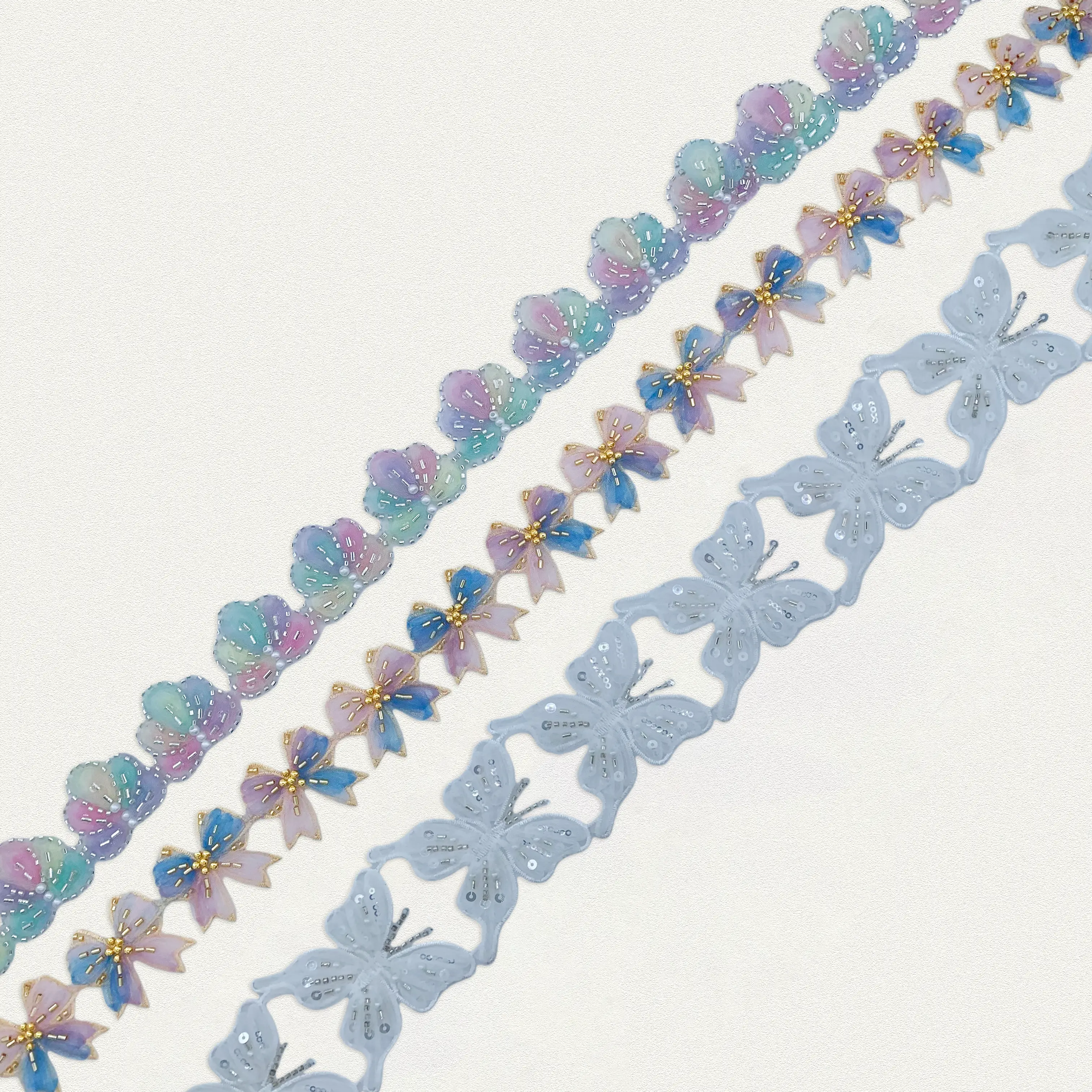 Pastel Butterfly Bow Shell Trim