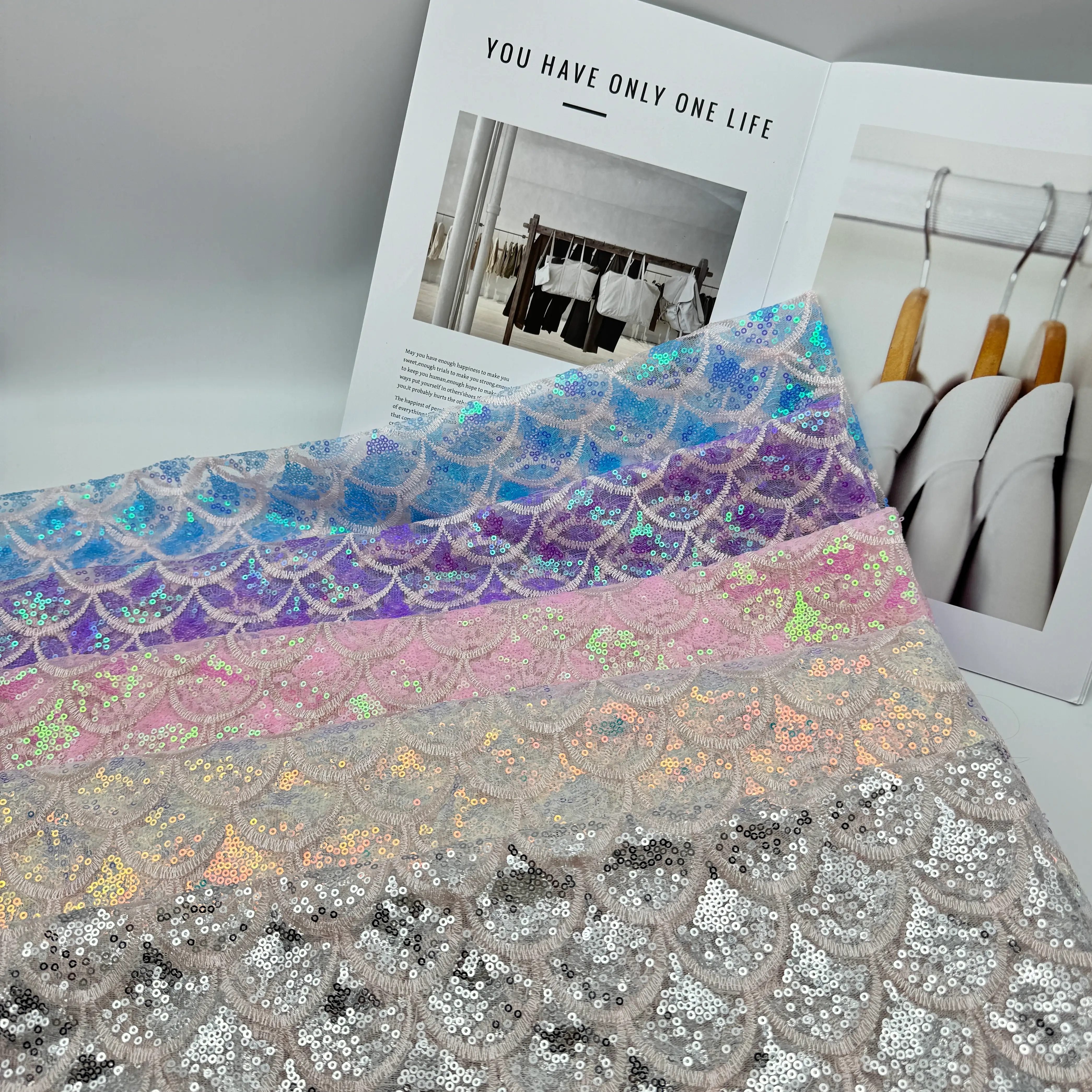 3mm Shell Pattern Sequin Embroidery